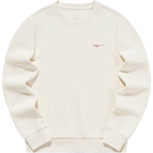 鸿星尔克加绒卫衣女款冬季新款女士运动加厚圆领长袖白色上衣女装