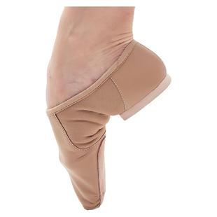 陈婷舞蹈教师鞋低跟爵士鞋女弹力网面软底练功鞋黑色跳舞鞋成人