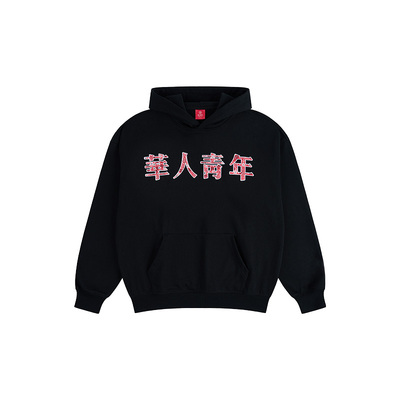 腰果花贴布绣连帽卫衣