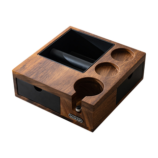 DALUE大略多功能咖啡手柄支架实木咖啡渣桶收纳底座压粉锤58通用