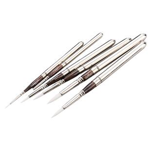 西班牙ESCODA笔皇 PERLA系列东丽尼龙毛旅行画笔 银色笔杆 1438