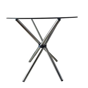 钢化玻璃餐桌子圆形折叠不锈钢阳台小茶几洽谈户外展会摆摊专用桌