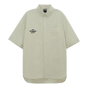 VETEMENTS夏季新款休闲宽松潮流舒适情侣潮纯棉短袖衬衫64332001