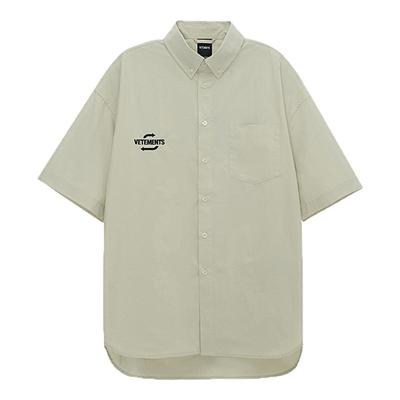 VETEMENTS夏季新款休闲宽松潮流舒适情侣潮纯棉短袖衬衫64332001