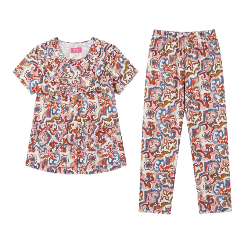 凯舒娜纯棉夏季女睡衣套装家居服