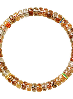 宫里上新天然黑金超七水晶手串