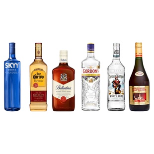 六大基酒组合套装伏特加百加得金巴利波士威士忌孟买金酒调酒必备