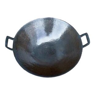 平底生铁锅地锅鸡专用小铁锅家用传统铸铁无涂层不粘锅双耳炒菜锅