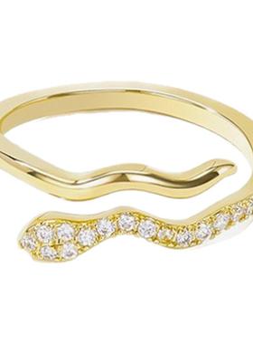 灵蛇献瑞系列蛇戒指女小众设计轻奢指环小众尾戒蛇年本命年礼物