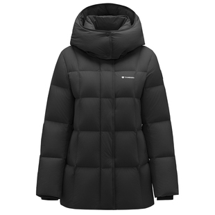 坦博尔羽绒服女款冬季中长款2025新款可脱卸帽修身显瘦面包服外套