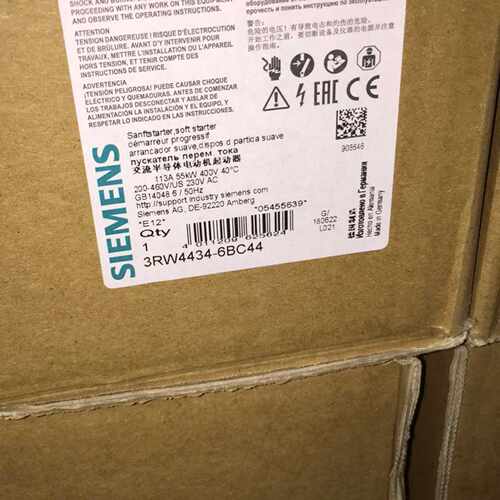 议价西门子软启动器 3RW4435-6BC44 3RW44356BC44 现货 质保一年