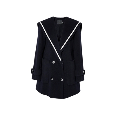 艾诺丝雅诗海军风呢大衣
