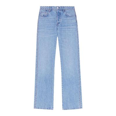 Maje蓝色高腰阔腿裤牛仔裤长裤