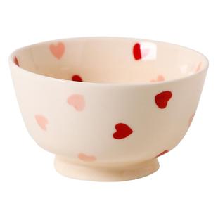 川岛屋爱心情侣餐具套装2人碗碟碗筷家用陶瓷高颜值饭碗汤碗盘子