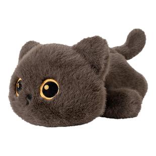 多爱原创正版猫咪毛绒玩具小黑猫玩偶暹罗猫公仔治愈系生日礼物女