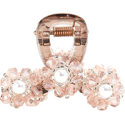 兰诺水晶花朵珍珠抓夹女