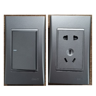 正泰开关插座面板120型9L银浅灰色120X120家用自由组合正太120X60