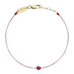Redline/红绳女士饰品 So Abby 红宝石黄金镶钻0.04 克拉线手链