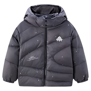 【轻暖系列】太平鸟童装男童羽绒服新款冬厚外套连帽星空满印夹克