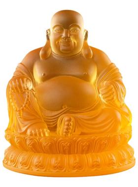 琉璃招财弥勒笑佛真琉璃摆件