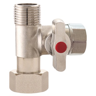 4分加长三通带活接头铜球阀一分二开关水管分流分水器洗衣机接头