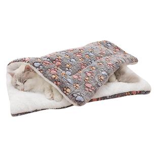 狗狗垫子加厚加绒比熊睡觉防着凉地垫多尺寸法兰绒毛毯小型犬通用