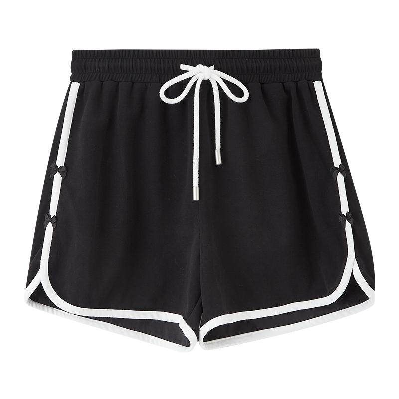 三福短裤女2026新款夏季运动风针织休闲裤小个子局部撞色裤子女装