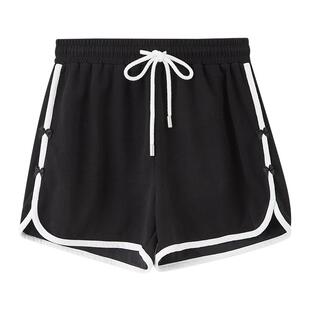 三福短裤女2026新款夏季运动风针织休闲裤小个子局部撞色裤子女装