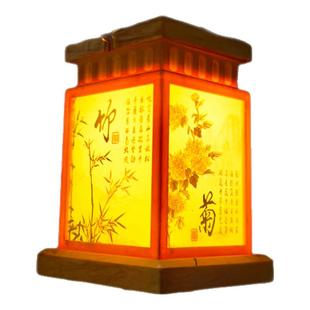 太阳能水墨画宫灯中式庭院烛光灯花园别墅装饰景观户外复古氛围灯