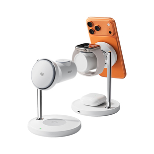 【W&P】新Qi2.2认证三合一无线充电器适用iphone17苹果手机桌面充电站25W快充AppleWatch手表Magsafe磁吸支架