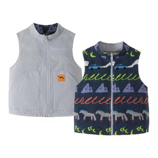 迷你巴拉巴拉男女童马甲外套宝宝仿羊羔毛保暖立领三防上衣