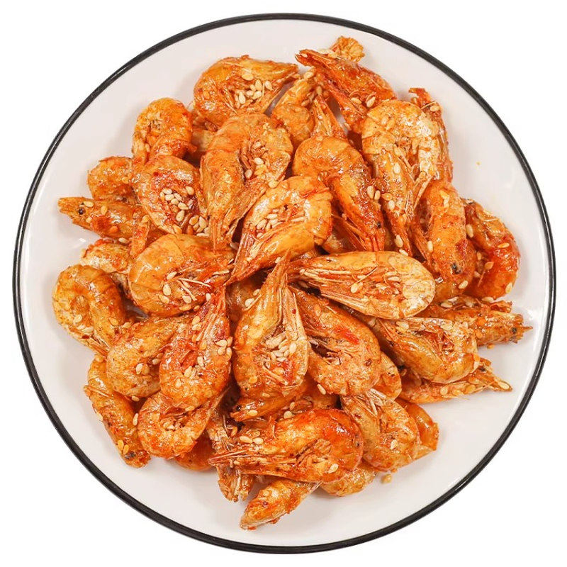 香辣小海虾海鲜零食即食香酥油炸麻辣脆虾干海味熟食小吃下酒菜