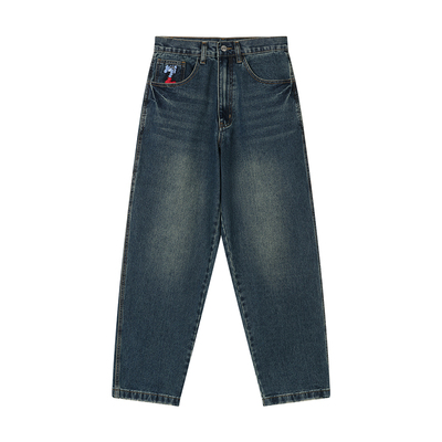 MindError美式复古牛仔长裤