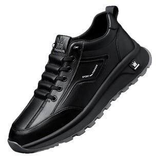 2026新款运动休闲皮鞋男款真皮增高阿甘鞋中年爸爸鞋开车鞋子男鞋