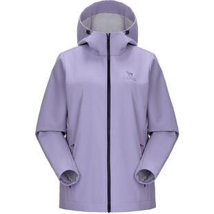 骆驼女装软壳衣防泼水外套春秋新款户外防风加绒夹克连帽休闲外套