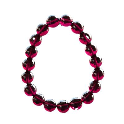 巴西老料一物一图冰透玫红色手链