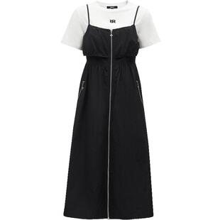 【ONLY奥莱】春季新款时尚简约短袖长款两件套连衣裙女