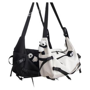 韩国ins工装机能大容量潮牌斜挎包男女大学生上课通勤休闲单肩包