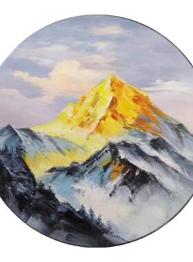金山纯手绘圆形客厅办公室油画