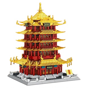 大型黄鹤楼四大名楼建筑系列拼装积木男孩十级难度适用于乐高玩具