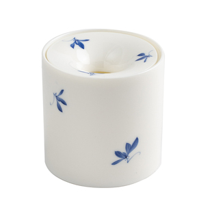 手绘兰花烟灰缸漏斗防飞灰带盖创意个性多功能家用客厅陶瓷定制