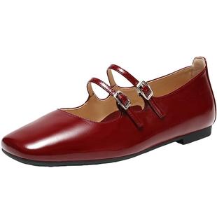 百丽珍妮女孩法式玛丽珍鞋2026春季新款年会红色婚鞋单鞋BFK02AQ6