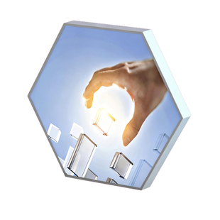 六边磁吸拼接灯箱墙上装饰抽画无需打孔任意组合企业背景墙广告牌