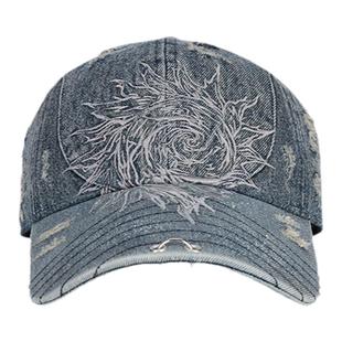 GENZERO「elong」丁程鑫同款长帽檐棒球帽水洗牛仔刺绣蝴蝶鸭舌帽