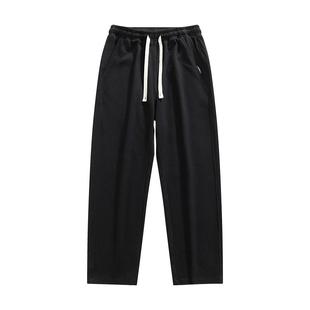 男士卫裤秋冬款百搭直筒加绒裤子男生美式潮流痞帅高街运动休闲裤