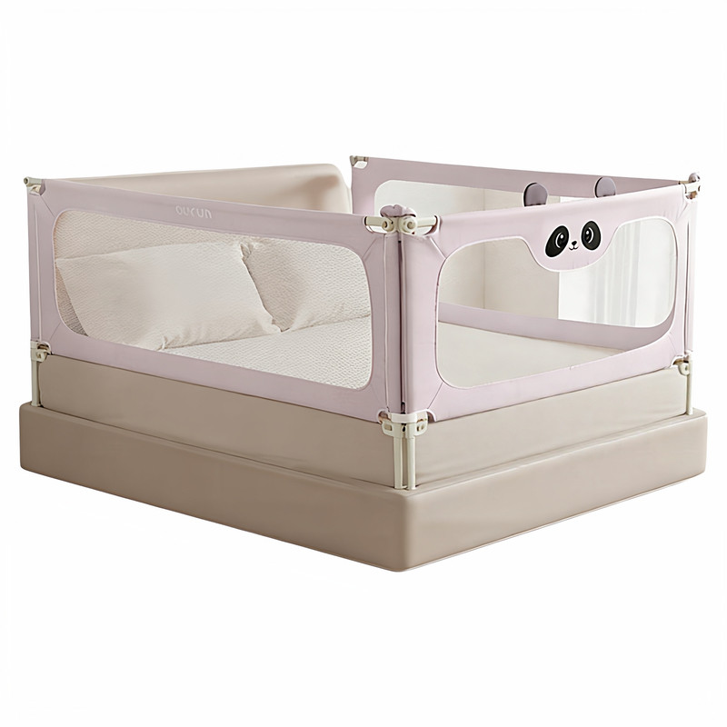 欧孕宝宝防护床围栏三面一体榻榻米防摔围栏婴儿免安装护栏可升降