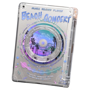 适用于ipad保护套晚霞音乐苹果air8平板mini5/4高透单面2022款pro11寸可旋转迷你67亚克力带支架2018/17防摔