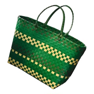 中秋节小菜篮子手工编织多巴胺菜篮子包通勤百搭女士手提沙滩包女