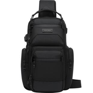 胸包男2024新款高级感多功能大容量斜挎包男士12寸平板胸前小背包