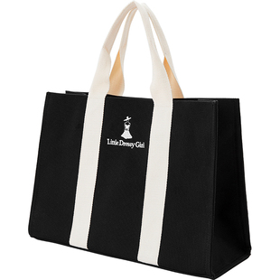 帆布袋购物袋外出时尚手提袋子杂志附录包包女大容量拉链款手拎袋